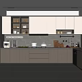 Modern Kitchen Interior Design With Upper Lower Cabinets Countertop And Appliances