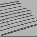 Various Modern Bridge Design Types With Arch Structures Cable Supports and Green Pathways 3d model