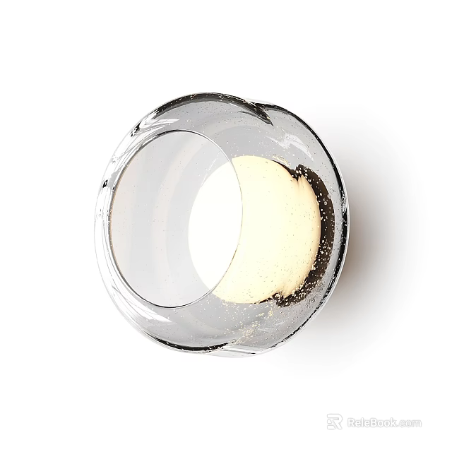 Transparent Glass Wall Light With Modern Minimalist Design And Soft Glow 3d model 