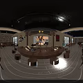 Traditional Chinese Bar Interior Featuring Dragon Decor Wooden Tables And Ambient Lighting