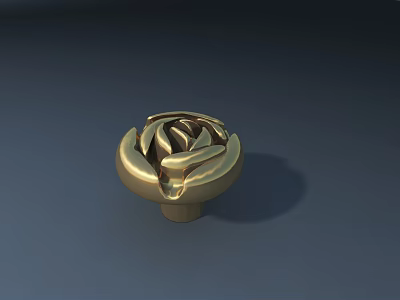 Golden Rose Shaped Ornamental Road Facility For Urban Street Decoration 3d model
