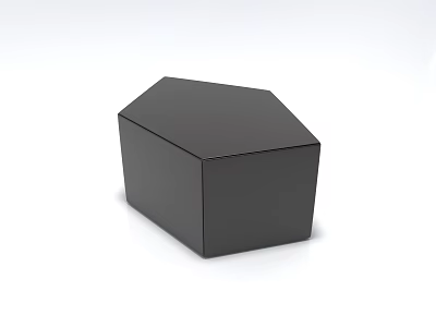 Modern Hexagonal Black Ottoman With Sleek Design And Smooth Surface For Home Decor 3d model