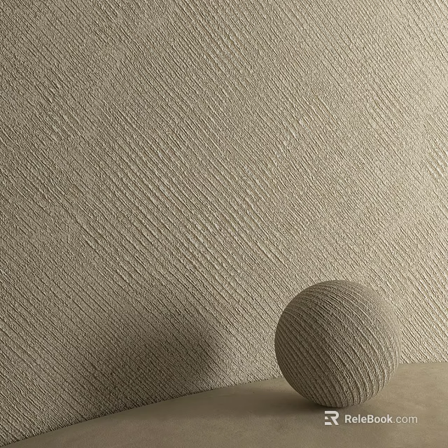 Beige Woven Textured Wall With Spherical Sphere And Shadow Detail 3d model 