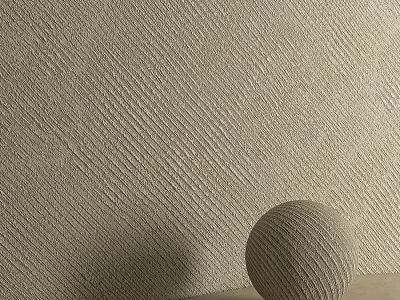 Beige Woven Textured Wall With Spherical Sphere And Shadow Detail 3d model