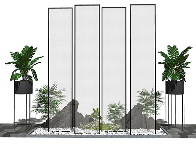 New Chinese style landscape sketch landscape sketch partition screen model