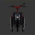 Modern Wheelchair Bike With Red Handlebars Black Seat And Large Wheels