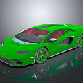 Green Sports Car With Sleek Design Red Interior And Modern Alloy Wheels