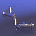 Modern Chrome Water Faucet With Shiny Surface And Sleek Handle Design 3d model