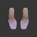 Light Purple Women's Sandals with Crisscross Straps and Tan Block Heel by Bellaire