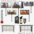 Ground Based Outdoor Advertising Billboards With Visual Displays And Bus Shelter Structures