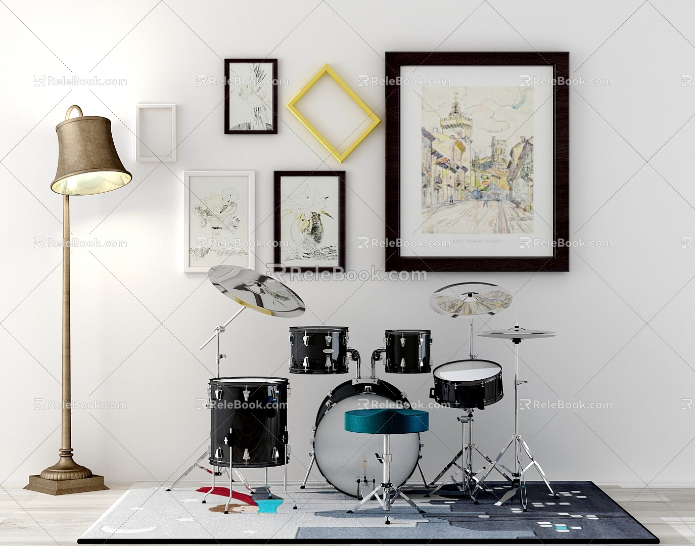 Modern drum set model