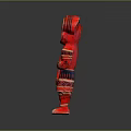 Traditional Red Decorative Statue With Intricate Cultural Patterns And Standing Posture Design