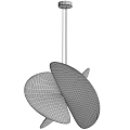 Modern Pendant Light with Circular Mesh Shade for Contemporary Interior Design 3d model