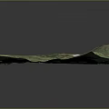 3D Terrain Model With Green Vegetation White Snowy Peaks And Natural Topographic Textures