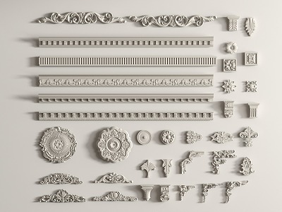 Gypsum line gypsum components carved 3d model