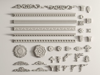 Gypsum line gypsum components carved 3d model