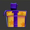 Colorful Gift Box With Purple Bow Star Moon Patterns Orange Red Yellow For Daily Use