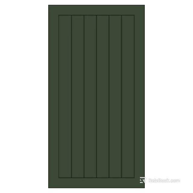 Dark Green Vertical Striped Wall Panel For Contemporary Interior Decoration 3d model 