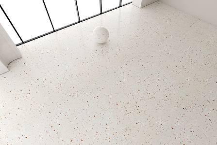 creamy-white terrazzo floor tile milk tea shop floor tile 3d model