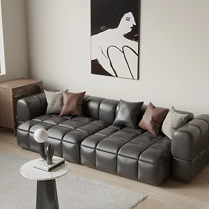 Leather two-seat sofa Leather two-seat sofa 3d model