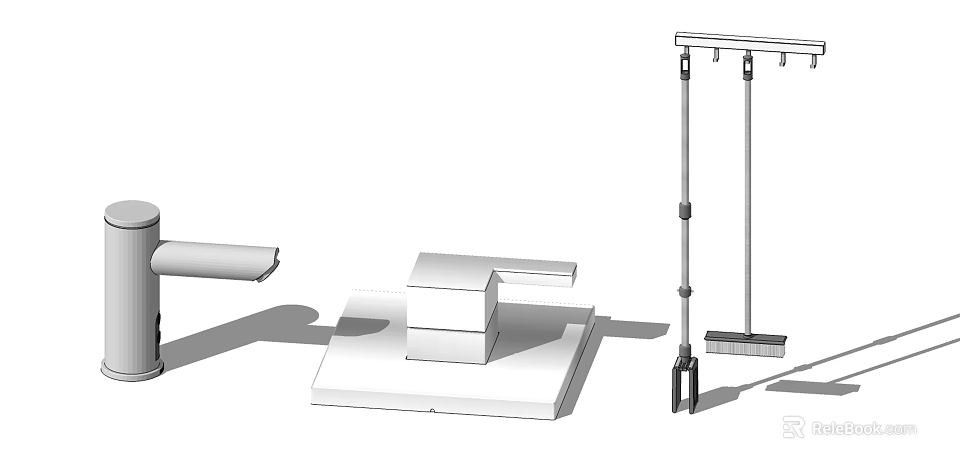 3D Rendered Kitchen Faucet Model With Mounting Base And Handle Design 3d model 