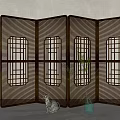 New Chinese-style screen partition 3d model