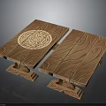 Handcrafted Wooden Tables With Carved Circular Pattern And Intricate Decorative Legs