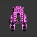 Purple Pixel Art Mechanical Character With Yellow Transparent Dome And Tracks