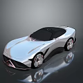 Sleek Silver Sports Car With Black Roof Large Wheels Smooth Body And Reflective Surface