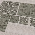 Stone And Wood Tile Patterns With Various Design Arrangements For Flooring 3d model