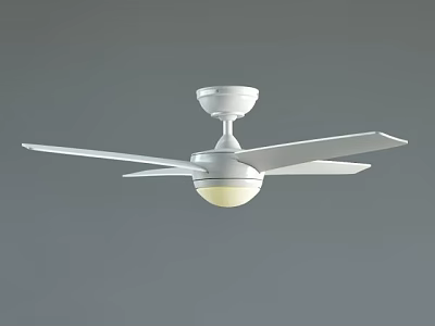 White Ceiling Fan With Light And Modern Design For Home Decoration 3d model