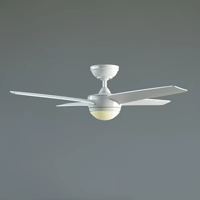 White Ceiling Fan With Light And Modern Design For Home Decoration 3d model