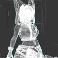 Game And Movie Character With Blue Hair Black Hoodie White Orange Fox Ears And Tail