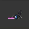 Cyberpunk Style Electronic Laptop With Purple Backlit Keyboard And Accessories