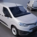 White Cargo Van With Modern Exterior Design Front And Rear Views