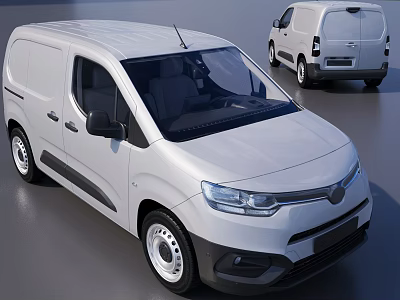 White Cargo Van With Modern Exterior Design Front And Rear Views 3d model