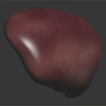 3D Rendered Organ in Pink Color with Irregular Shape on Dark Background
