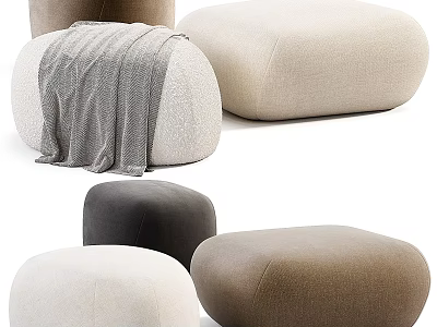 Modern Upholstered Shoe Stools In Multicolor Designs For Living Room Decor 3d model