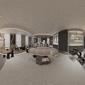 Modern Minimalist Neutral Tone Living Dining Room With Cozy Soft Sofas And Elegant Wall Art