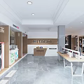 Stylish Bathroom Cabinet Rack Display in Home Appliance Showroom with Exhibited Products