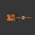 Hitachi Orange Excavator With Heavy Duty Tracks And Front Bucket