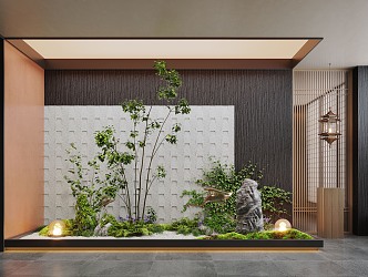 New Chinese Style Indoor Landscape Landscaping Plant Landscape 3d model