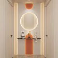 Cream Simple Style Arc Light Strip No Main Light Corridor End View Entrance 3d model