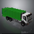 Green Container White Cab Heavy Duty Waste Truck With Tipper Design Feature