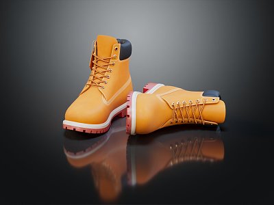 Modern Boots Medium Boots 3d model