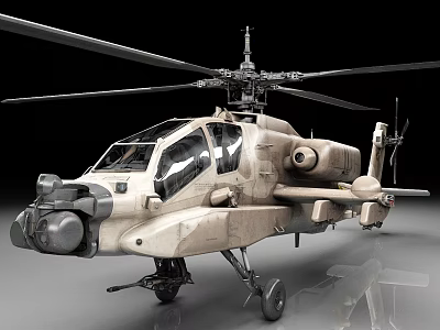 Camouflage Military Attack Helicopter Featuring Rotors Weapon Systems And Cockpit Details 3d model