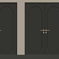 Modern Middle-style Double-door Single-door Swing-door 3d model
