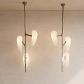 Contemporary Branch Inspired Chandelier With Metal Frame And White Glass Shades For Modern Interior Lighting