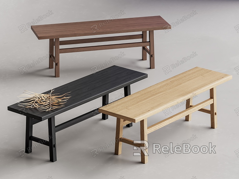 Modern Solid Wood Bench Side Stool model