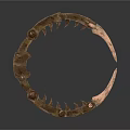 Antique Copper Colored Metal Circular Equipment With Decorative Spikes And Details